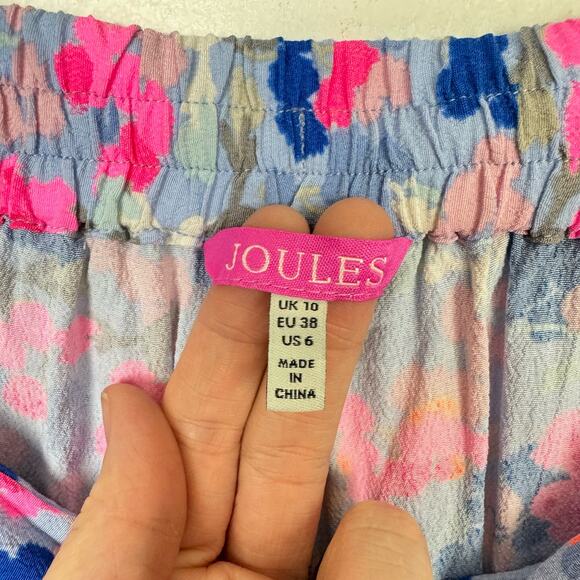 Joules | Yacht Crepe Bright Smudge Floral Print Pull On Elastic Soft Comfy Short - Picture 7 of 9